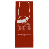モダンミニマリストタイポグラフィー メリークリスマス ワインギフトバッグ (裏面)