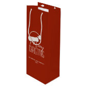 モダンミニマリストタイポグラフィー メリークリスマス ワインギフトバッグ (正面アングル)