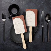 モダンミニマリストテラコッタアーチウェディングプログラム ハンドファン