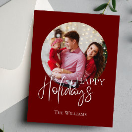 モダンミニマリストフォトホリデー シーズンポストカード