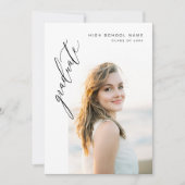 モダンミニマリストフォト卒業パーティー 招待状 (正面)