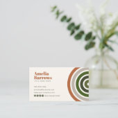 モダンミニマリストレトロジオメトリックサークル70s 80s 名刺 (スタンド正面)