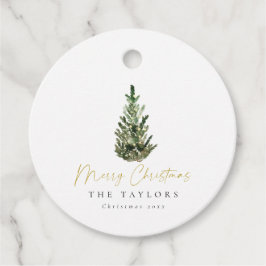 モダンミニマリスト水の色クリスマスツリー フェイバータグ