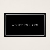 モダンミニマリスト白黒ギフト証明書 (正面)