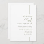 モダンミニマリスト行スクリプトQRコー結婚ド 招待状 (正面/裏面)