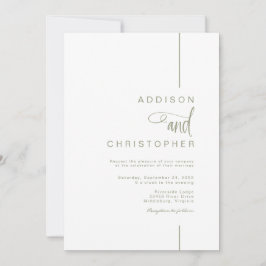 モダンミニマリスト行スクリプトQRコー結婚ド 招待状