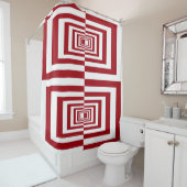 モダンミニマリスト赤幾何学模様 シャワーカーテン (インサイチュ)
