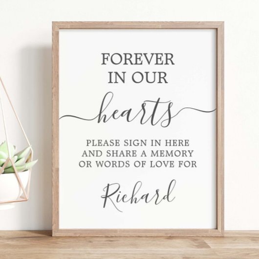 モダンミニマリスト追悼葬儀メモリーテーブル ポスター