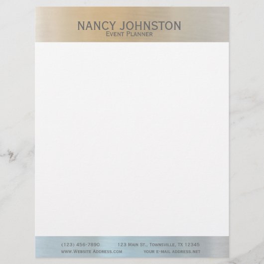 モダンミニマリスト銀反射 レターヘッド (正面)