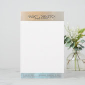 モダンミニマリスト銀反射 便箋 (スタンド正面)