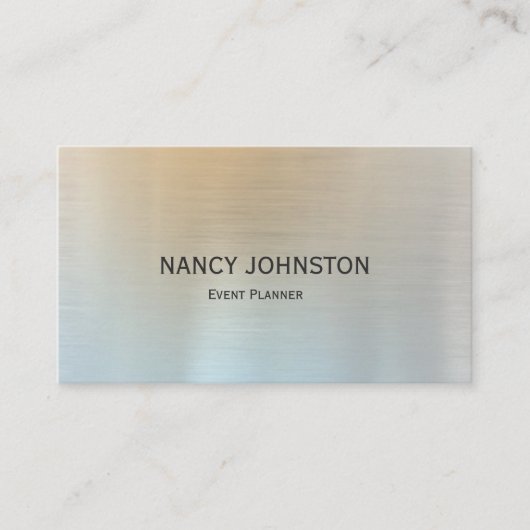 モダンミニマリスト銀反射 名刺 (正面)