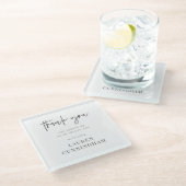 モダンミニマリスト・シック・サンキュー ガラスコースター (アングル)