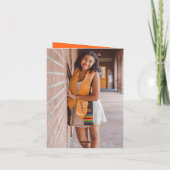 モダンミニマリスト スプリットスクエア フォト 卒業 サンキューカード (裏面)