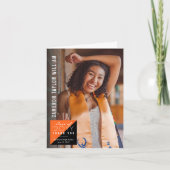 モダンミニマリスト スプリットスクエア フォト 卒業 サンキューカード (正面)