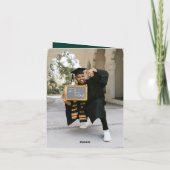 モダンミニマリスト スプリットスクエア フォト 卒業 サンキューカード (裏面)