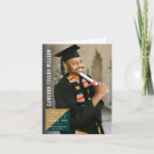 モダンミニマリスト スプリットスクエア フォト 卒業 サンキューカード (正面)
