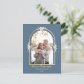 モダンミニマリスト フラワーアーチ フォト グレー シーズンカード (スタンド正面)