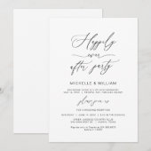 モダンミニマリスト, ブラックフォント, ウェディングエロープメント 招待状 (正面/裏面)