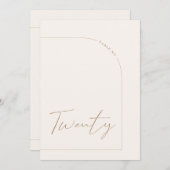 モダンミニマリストArchテーブル20テーブル番号 招待状 (正面/裏面)