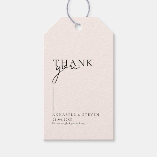 モダンミニマルありがとうご結婚ざ ギフトタグ (正面)