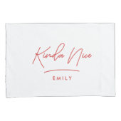 モダンミニマルいけなシンプルタイポグラフィニースピル 枕カバー (正面右)