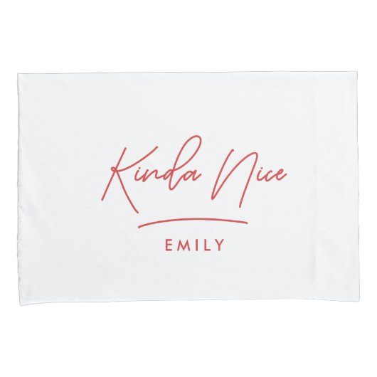 モダンミニマルいけなシンプルタイポグラフィニースピル 枕カバー (正面右)