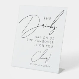 モダンミニマルおもしろいス結婚スクリプト 台座サイン