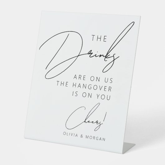 モダンミニマルおもしろいス結婚スクリプト 台座サイン (正面)