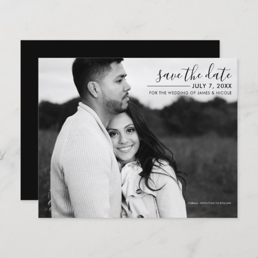 モダンミニマルお洒落写真写真の保存日付 (正面/裏面)