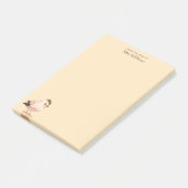 モダンミニマルかわいい鳥モノグラムスクリプトイエロー ポストイット (アングル)