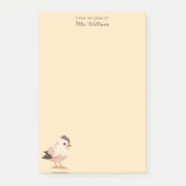 モダンミニマルかわいい鳥モノグラムスクリプトイエロー ポストイット (正面)