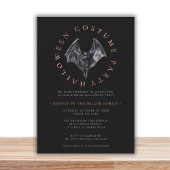 モダンミニマルこうもりハロウィンの衣装パーティー 招待状