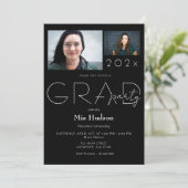 モダンミニマルその後と今2写真卒業パーティー 招待状 (スタンド正面)