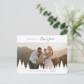 モダンミニマルで新年を迎える家族写真 ポストカード (スタンド正面)