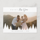 モダンミニマルで新年を迎える家族写真 ポストカード (正面)