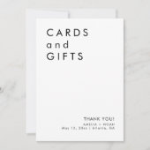 モダンミニマルなカードとギフト結婚のサイン 招待状 (正面)