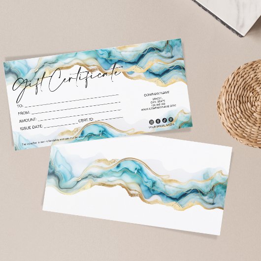 モダンミニマルなギフトカード証明書の追加ロゴ