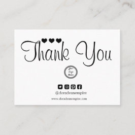  モダンミニマルなスモールビジネスサンキューカード 名刺