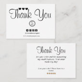 モダンミニマルなスモールビジネスサンキューカード 名刺 (正面/裏面)