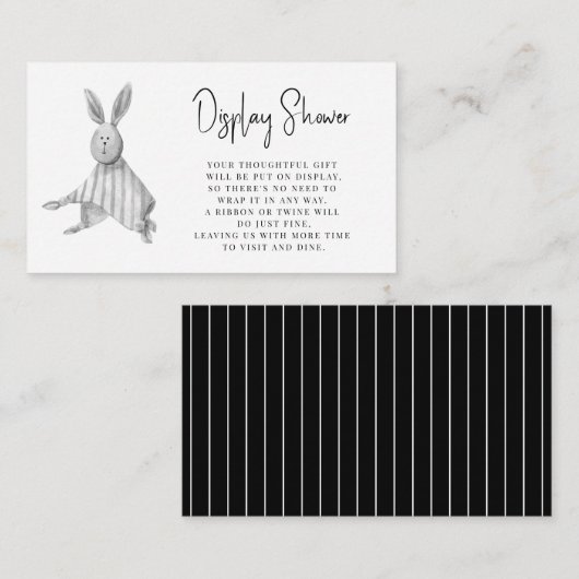 モダンミニマルなバニー式の赤ちゃんシャワー エンクロージャーカード (正面/裏面)