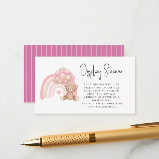 モダンミニマルなバニー式の赤ちゃんシャワー エンクロージャーカード (正面/裏面インサイチュ)