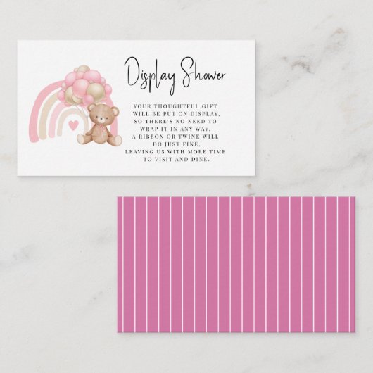モダンミニマルなバニー式の赤ちゃんシャワー エンクロージャーカード (正面/裏面)