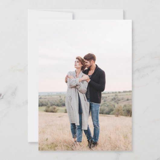 モダンミニマルなブラシスクリプトの結婚写真 招待状 (裏面)