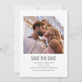 モダンミニマルなブラックアンドホワイトのフォトウェディング セーブザデート (正面)