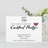 モダンミニマルなロゴカクテルパーティー企業の 招待状 (スタンド正面)