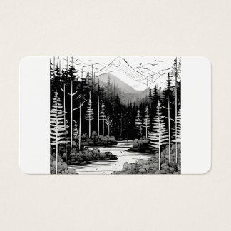 モダンミニマルなロゴラインアートフォレスト