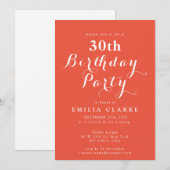 モダンミニマルな大人向け誕生日パーティー招待状 招待状 (正面/裏面)