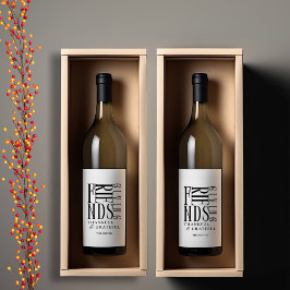 モダンミニマルな感謝祭 ワインラベル