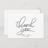 モダンミニマルな手結婚跡 サンキューカード (正面/裏面)