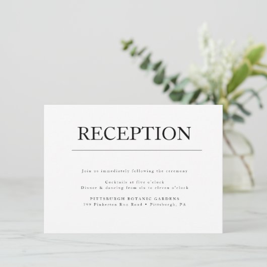 モダンミニマルな最初の結婚式の受付カード 招待状 (スタンド正面)